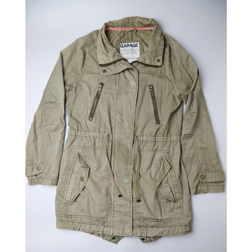 Garage Women’s Jacket Small Olive Green Utility Military Style‎ Full Zip Pockets - Picture 11 of 12